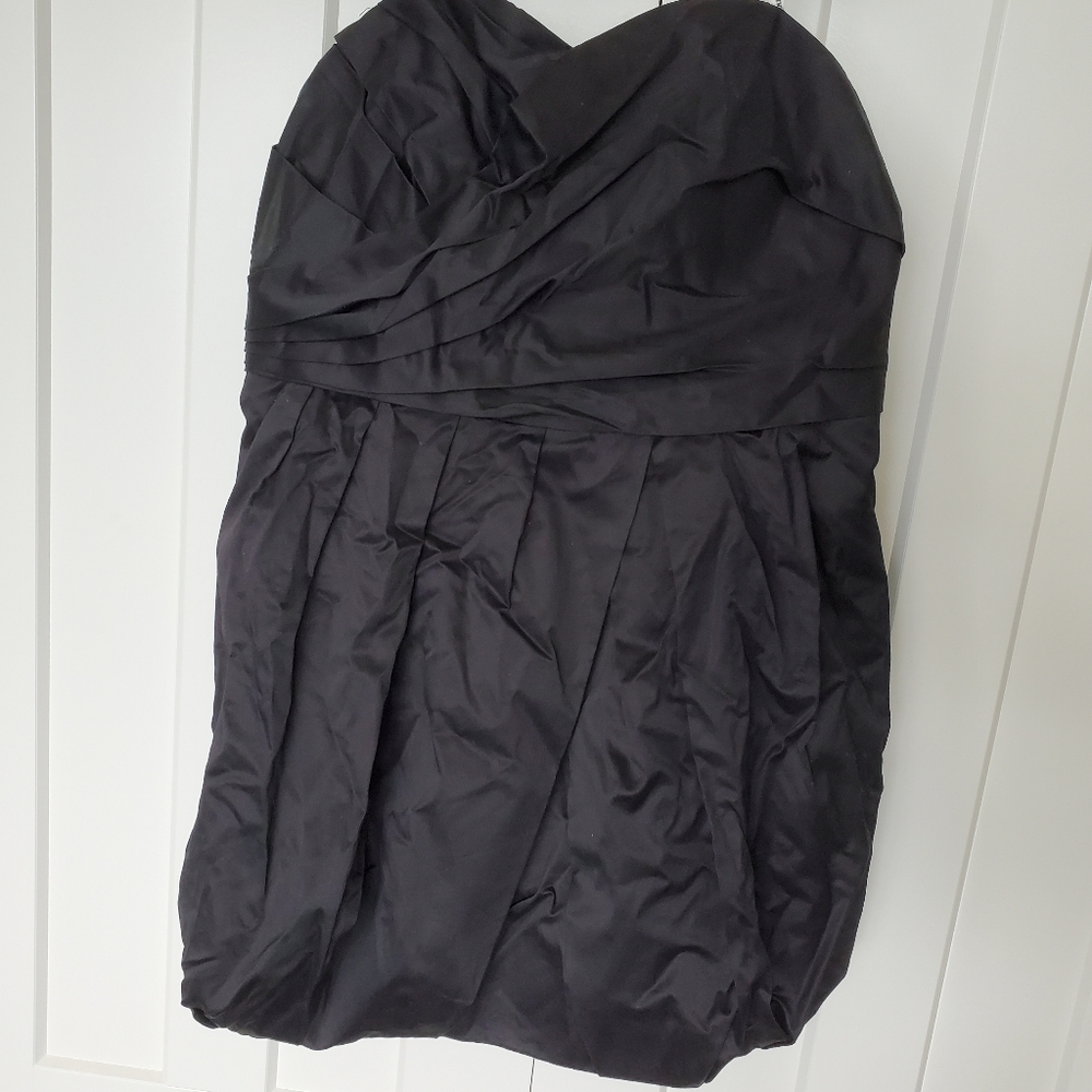 Davids bridal black bubble hem dress